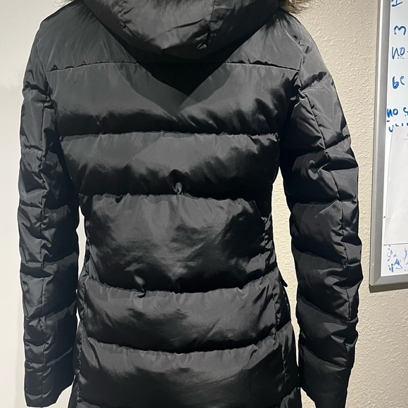MICHAEL Michael Kors Black Puffer Jacket Mid-Length Belted - Picture 11 of 16